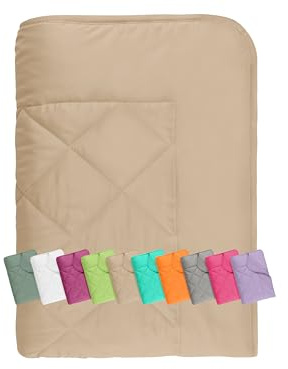 npluseins Sommerdecke 135x200 cm - dünne und leichte Bettdecke für den Sommer – Kühl schlafen – ideal für Camping Outdoor Garten und Gäste - 1180.1542, ca. 135 x 200 cm, Cappuccino