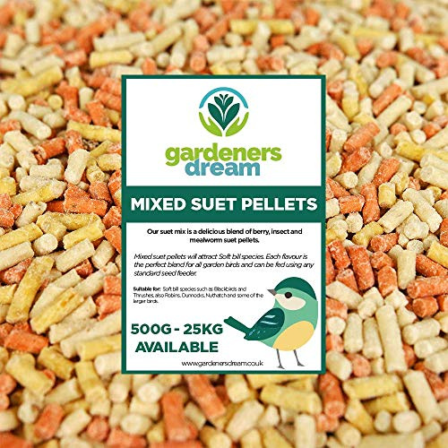 GardenersDream Mixed Suet Pellets | Garden Wild Bird Food Mix | Nutritious and Healthy Feed Mixture | Insect, Berry & Mealworm Pellet| Contains Essential High Energy Vitamins and Minerals (15kg)