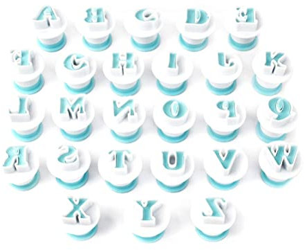 Annvchi Buchstaben Ausstecher für Fondant - Alphabet Kuchendekoration Backzubehör Set Mit Auswerfer Stempel für Keks Marzipan