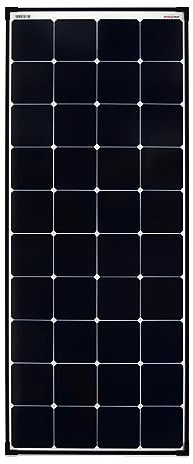Enjoy Solar Mono 150W 12V Ultra SunPower bakre kontakt solpanel, solarmodul, fotovoltaikmodul med svart ram och vit bakre skiva, perfekt för husbil, trädgårdshus, båt.