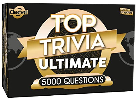 Cheatwell Games Top Trivia Ultimate, Quiz Game - 5000 Questions to Test Your Knowledge & Memory on Music, Film, Television, Science, Food, General Knowledge, for Ages 14 Plus