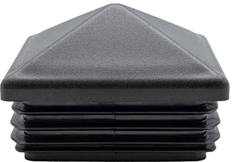 Enkotrade 21 Stück Zierstopfen 40x40 mm Schwarz Sichtstopfen Lamellenstopfen Zaunkappen Vierkant für Zaun Zaunstopfen Spitzstopfen pyramide Kappen