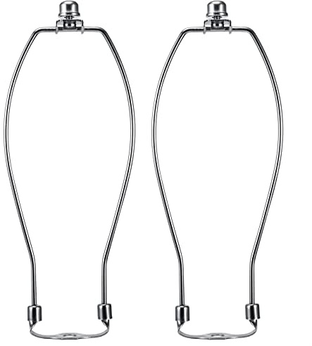 10 Inch Nickel Lamp Shade Harp Holders with Detachable Saddle Bases, Light Duty, Saangseon Pack 2 DIY Lighting Accessories