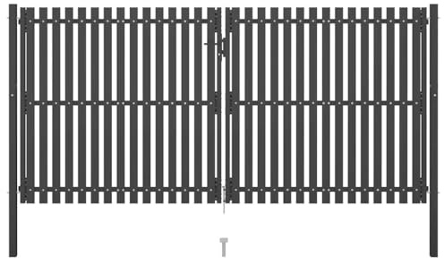 vidaXL Gartentor aus Stahl 400 x 175 cm Anthrazit