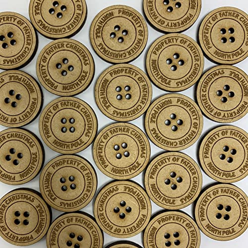 The Craft Place 25 x SANTA'S LOST BUTTON - CHRISTMAS EVE, TRADITION, STOCKING FILLER BULK