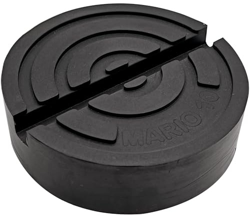 Mario10 Universeller runder Wagenheber-Ständer für hydraulischen Wagenheber, Gummi-Schlitz-Rahmenschienenschutz, Quetschschweißschutz, 105 x 30 mm. Gummiauflage für Wagenheber, hergestellt in der EU
