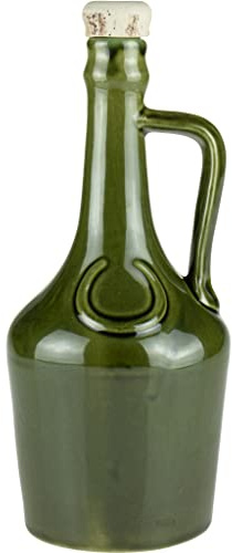 Bottiglie in ceramica ideali per liquori, tinture, vini, idromele o olio | bottiglia, olio, bottiglie in gres con sughero | 500 ml | verde