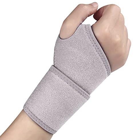 Ruilala Wrist Support Adjustable Wrist Brace Compression for Women and Men 1 Pack Carpal Tunnel Support for Arthritis, Tendinitis, Pain Relief, Sports, Work for Right and Left Hands (Gray)