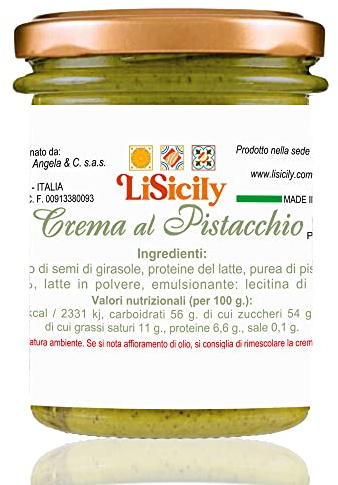 LiSicily - CREMA DI PISTACCHIO (200 Gr x 2) - PRODUZIONE ARTIGIANALE | Crema di Pistacchio Siciliano Spalmabile ricca di Magnesio, Potassio e Sali Minerali