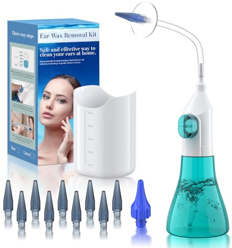 Ear Wax Removal, Ear Cleaner, Ear Cleaning Kit, Manual Ear Irrigation Flushing System, Ear Wax Removal Kit, Safe and Effective to Clean Ear Built Up Wax