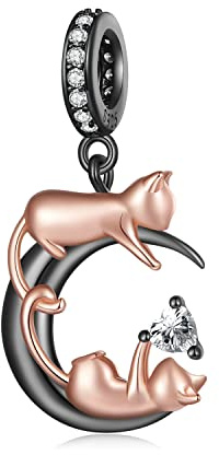 NINGAN S925 Charms Herz Liebe Freundschaft Haustier Anhänger | Geschenk für Frauen, Mädchen, Freunde, Ehefrau, Mutter, Tochter – Geburtstag, Jahrestag, Valentinstag, Weihnachten