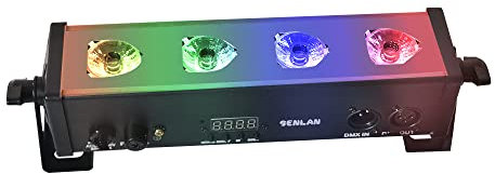 Lampada LED Par Bar Stage Light, SENLAN 4 pezzi x 3 W Wall Washer RGB 3 in 1 LED and Full Aluminium House of 7th DMX512 for Discoteca/Party/Theatre