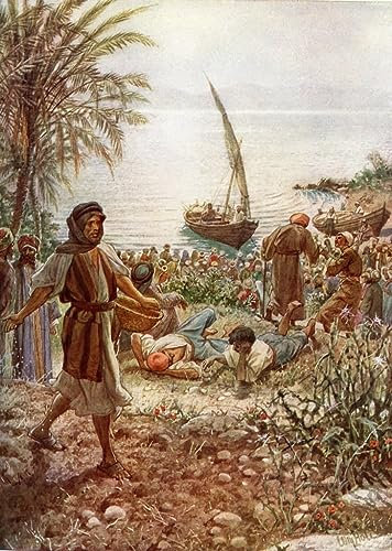 MiguOo Affiches et impressions Moderne Art Poster Peinture classique Jésus prêche la parabole de la Bible du semeur par William Brassey Hole pour la décoration de bureau 60x90cm
