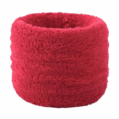 SHTGOI Plüsch Schlauchschal Dick Winterschal mit Fleece Unisex Nackenwärmer Breite Gehörschutz Halsschlauch Flauschig Loop Schal Rundschal für Männer und Frauen im Winter zu verhindern Rot