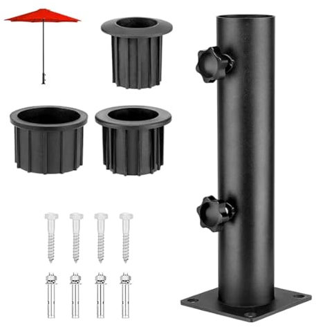 Pied De Parasol, Colonnes De Parasol De Jardin, Colonne De Parasol Universelle Avec Anneau RéDucteur En 3 Parties (50/40/32 Mm), Supports De Manchon De Parasol, Colonne De Base De Parasol Pour Granit