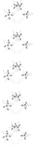 MAGICLULU 5 Sätze Braut Hochzeit Kamm Haarspangen Haarklammer Blumen-Haarschmuck Haar Klammern Haarnadel Tiara Haarkamm mit Blumenmuster Braut Haarkamm Blatt Kopfbedeckung schmücken Bankett