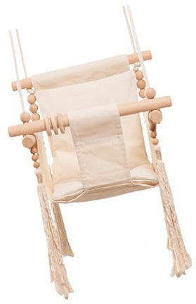 Fenteer Babyschaukel Hängeschaukel Spielzeug Holzschaukel Kleinkinder Säuglingsschaukel Hängesessel Schaukel für Garten Schlafzimmer Hof Jungen Mädchen