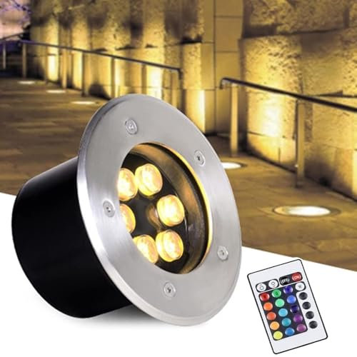 Lumière LED Submersible Exterieur - Eclairage Sous Marin, Projecteur Sous-marin Étanche IP68, Projecteur De Sol À LED RVB À Couleur Changeante, Pour Jardin, Piscine, Avec Télécommande(24V,24w)