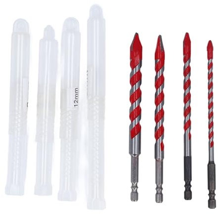 4-teiliges Exzenter-Spiralbohrer-Set, hochfestes M35-Hartmetall für effizientes Bohren von Stahl, Beton, Mauerwerk, Glas