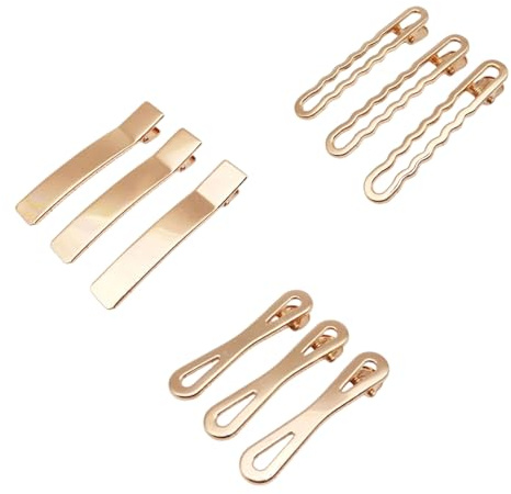 30 Pièces Pinces à Cheveux Alligator, Pince à Cheveux Bec de Canard, Barrette Plates Femmes Filles Clips, Barrettes Crocodile Dorées, Pinces à Cheveux Plates en Métal, Barrette Crocodile Alligator (B)