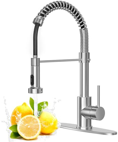 Kitchen Faucet with Pull Down Sprayer, Brushed Nickel