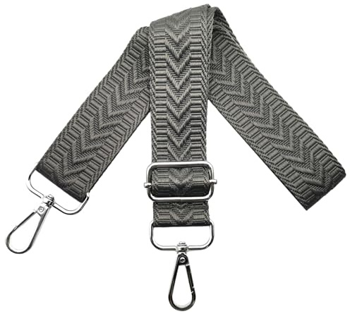 Correa para Bolsos Bandolera Correa de Hombro Ajustable para Mujer con Mosquetón Plateado 3.8cm Anchura, Reemplazo Correa Bolso Crossbody, Gris Oscuro, U3