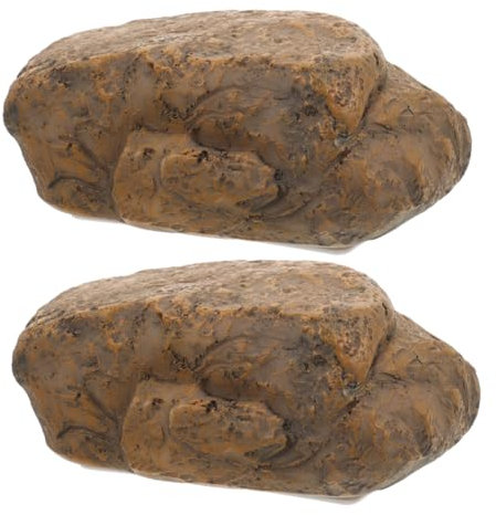 VANZACK 2stücke Wetterfeste Schlüsselversteck Steinimitat Aus Robustem Resin Realistisches Tarn-Design Für Garten Und Außenbereich Sicherer Safe Für Ersatzschlüssel Cash Und Kleine Wertgeg