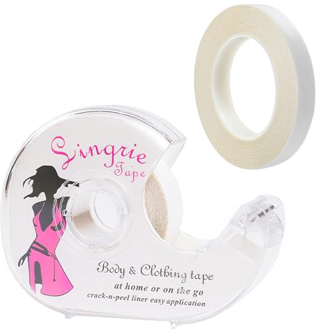 tiyiyok 2 Rollen Fashion Tape Doppelseitig, Klebestreifen Kleidung Transparent, Body Tape mit Spender für Kleidung, für BH Träger Kleid Damen Bekleidung Zubehör (5M + 5M)