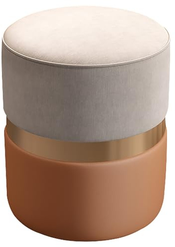 Taburete de tocador de maquillaje moderno acolchado con ribete dorado, no requiere montaje para salón y dormitorio, elegante silla beige para cosméticos y belleza