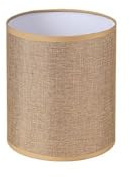 Paralume cilindrico - guanciale decorativo in tessuto sacco juta, dimensioni 15 cm di diametro e 18 cm di altezza, ideale per illuminare con stile.