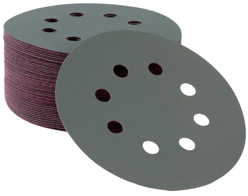 50 PCS 125mm Sanding Discs 2000 Grit Wet and Dry Sandpaper 8-Hole Hook and Loop Sandpaper Round Orbital Random Sander Discs for Polishing Wood, Metal, Wall and Car