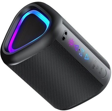 aowoka Enceinte Bluetooth sans fil portable avec lumière LED