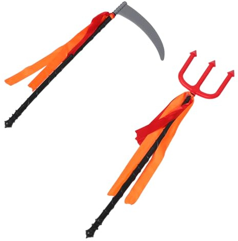 Baluue 2 Pezzi Accessori Halloween e Diavolo in Plastica Leggera e Resistente per Costume Grim Reaper e Strega per Feste Cosplay e Travestimenti