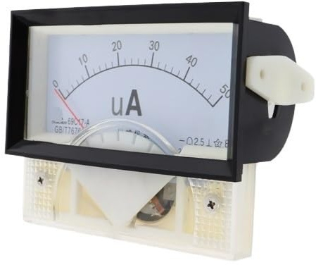 Amperometro analogico Microamperometro a puntatore CC 69C17 50uA 100UA 200UA 300UA 500UA con misuratore di corrente shunt 85 * 46MM Amperimetro(100UA)