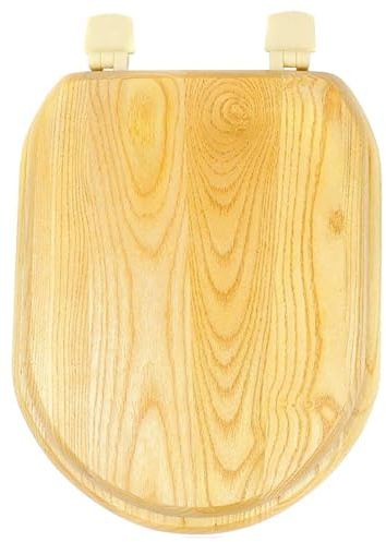 Toilettendeckel aus Holz, Dicker Wc Deckel aus Massivholz, Klobrille mit Absenkautomatik für V-Förmige und U-Förmige Toiletten, Robust und Bequem(U shape)