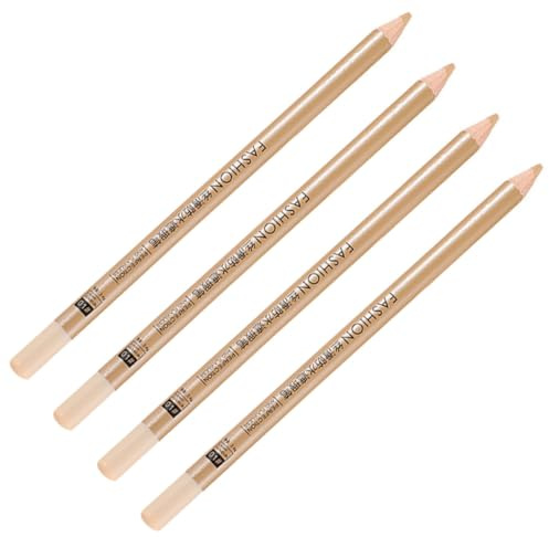 Stylo Correcteur Blanc 4 Pcs en Bois, pour Marques et Cercles Sombres | Portable, Facile à Appliquer, Couvre Taches de Rousseur et Cicatrices, Lot de Quatre pour Maquillage