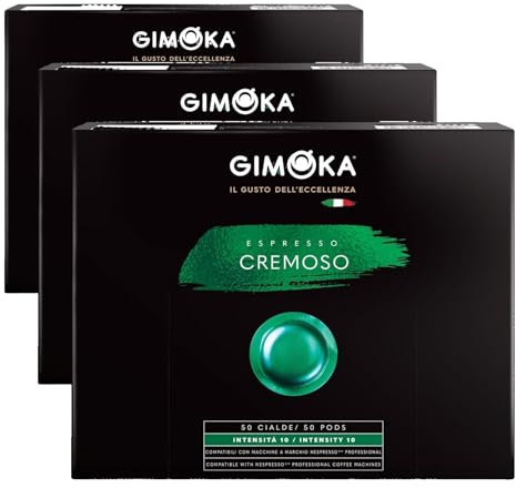 Gimoka Mélange Cremoso intensité 10-50 capsules compatibles pour les machines à café Nespresso* Professional Business Zenius et Gemini - Produit en Italie (Lot de 3)