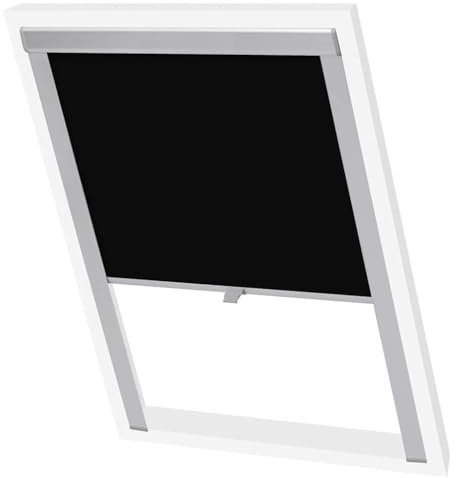 Ziaphsol Verdunkelungsrollo Schwarz für VELUX 206 GGL GGU, Dachfenster, Blickdicht, Sonnenschutz, Hitzeschutz, Thermorollo, Sichtschutz für Schlafzimmer und Büro, 506 x 973 mm