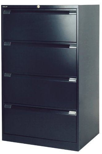 Bisley DF4-633 Hängeregistraturschrank, 2-bahnig - 4 Schübe, DIN A4 - schwarz