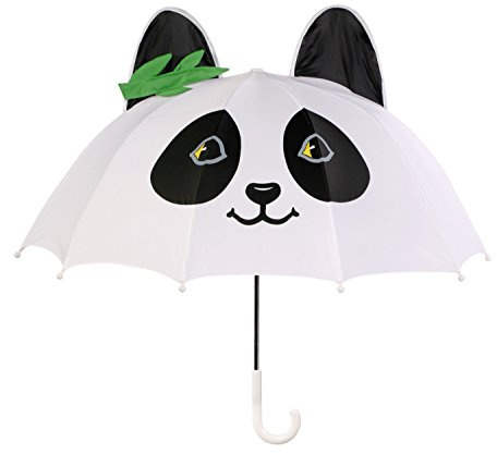 Kidorable White Panda Umbrella With Fun Pop-Out Ears and Bamboo One Size