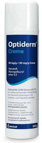Optiderm Creme im Spender, bei Juckreiz & trockener Haut, 200 g | zur Feuchtigkeitsregulierung der Haut, unterstützend bei Hauterkrankungen, schnell einziehend, kortisonfrei