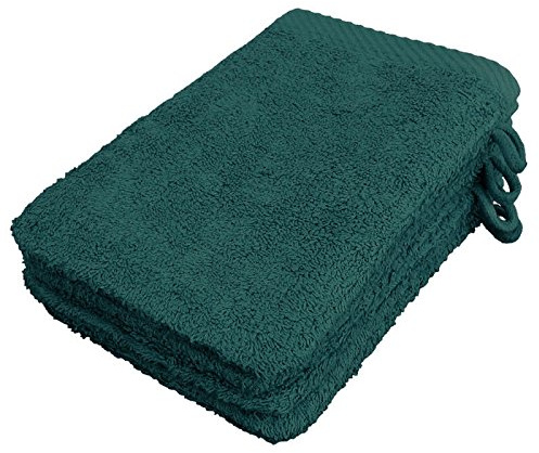 Lanudo® Pure Line Waschlappen Waschhandschuh, 4er Set, Reine Frottier Baumwolle, 21 x 15 cm - Petrol-Blau