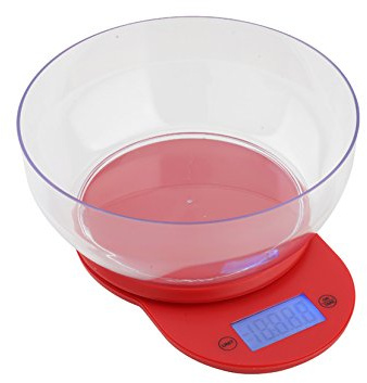 KAUFGUT BILANCIA CUCINA DIGITALE ABS ROSSA 5KG/1G EVA 033340