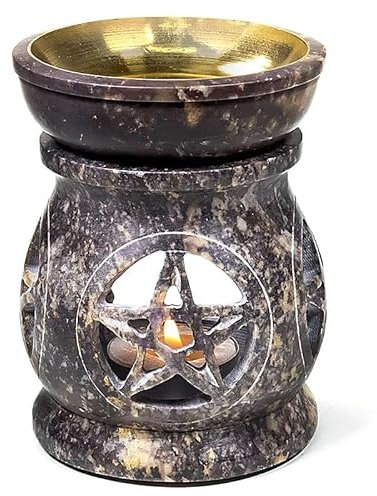 Duftlampe Pentagramm Speckstein - 11x9 cm