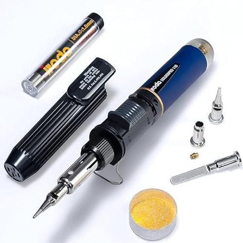 Iroda Solderpro 110 K schnurloses ButanLötkolbenSet 4in1 30125 W äquivalente tragbare schnurlose selbstzündende Flamme professionell 25 Sekunden Aufheizung 100 Minuten Laufzeit (Taiwan Direct)