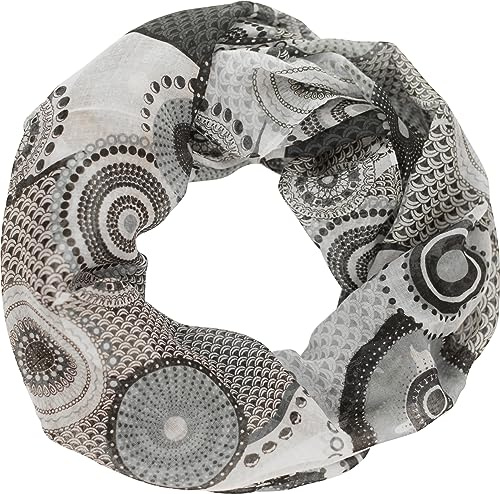 fashionchimp Damen-Loop mit Kreis-Muster, Psychedelic-Print, Schlauchschal, Sommer-Schal für Damen