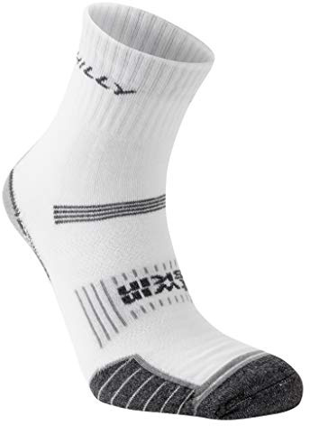 Hilly Socken, Twin Skin Anti Blister - Fußkettchen - Minimale Dämpfung, Weiß/Grau Meliert L, HI-006032