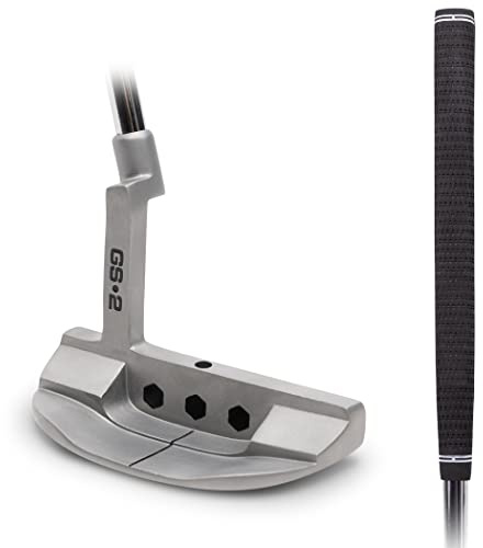 GoSports GS2 Golf Putter Tour Putter-86,4 cm Rechtshänder Schlägel Pistolengriff und gefrästem Gesicht, Silber