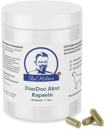 DiarDoc Akut von Dr. Hölter für Hunde bei akutem Durchfall und Verdauungsstörungen (180 Kapseln)