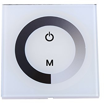 LED Dimmer, 12V-24V Touch Panel Dimmer Wall Touch Panel Controller Luminosità Regolatore Interruttore a Parete Regolatore Dimmer per LED Strip Light a Colore(bianco)